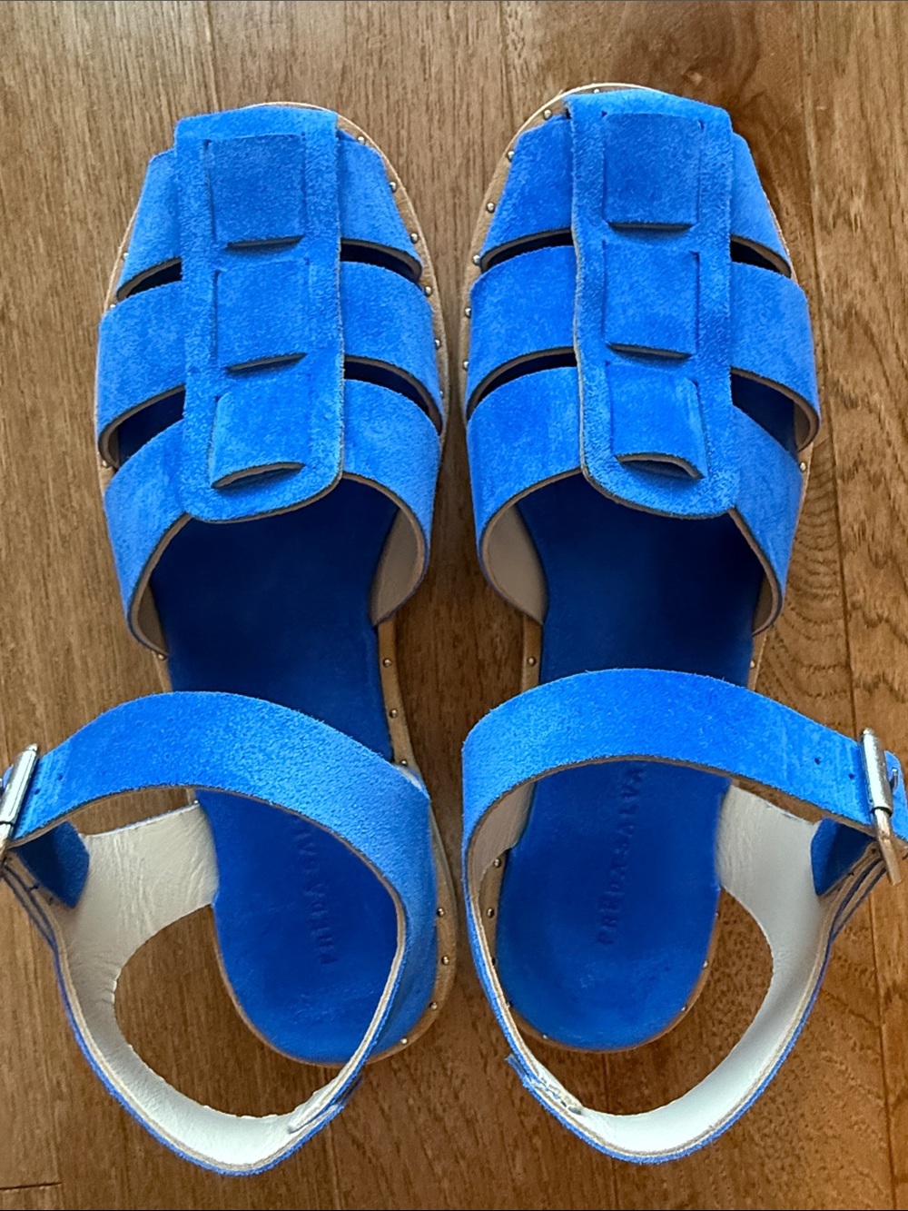 Freda Salvador Sera Fisherman Sandal in Cobalt Suede 8 - Picture 4 of 10